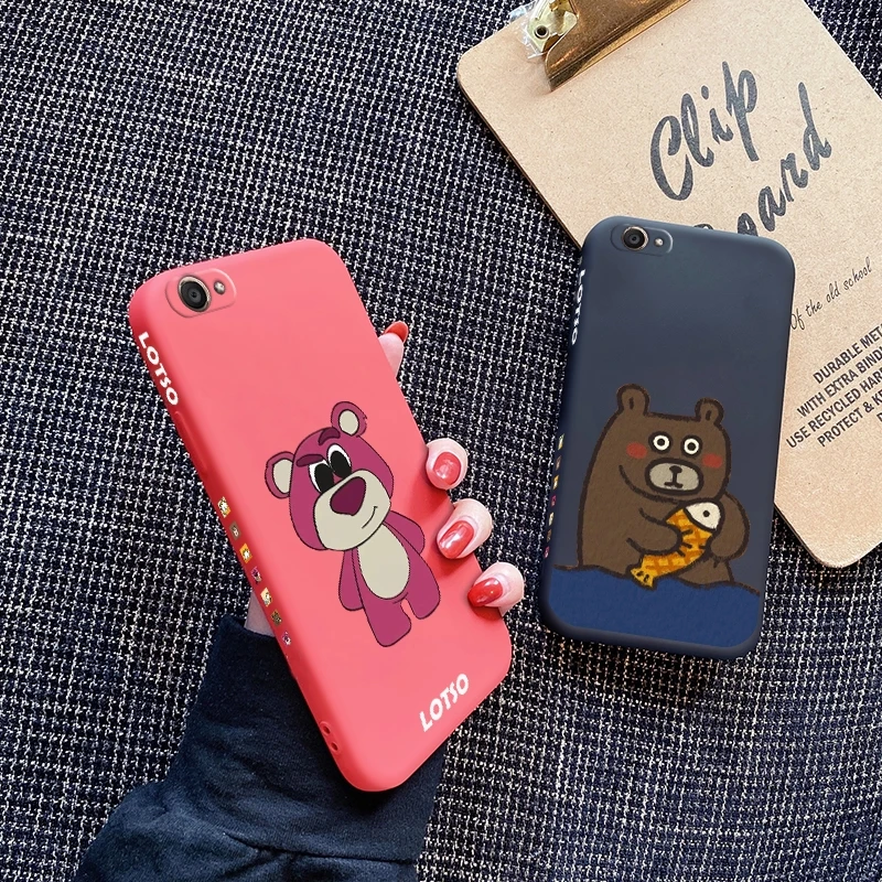 

For vivo Y55 Y55s Y55L Y55A Y66 Y65 y31 y51a Case with Cartoon animal pattern Back Cover Anti falling silica gel casing