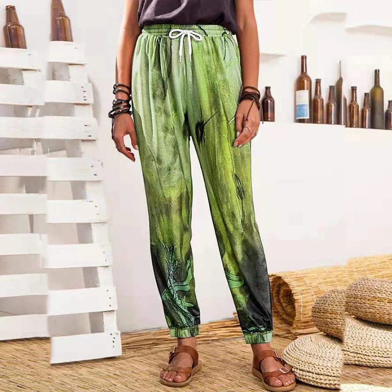 

Harajuku Autumn Women Long Harem Pants Casual High Waist Pocket Drawstring Sweatpants Spring Loose Fashion Tie Dye Trouser Mujer