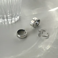 silvology 925 sterling silver glossy rings vintage side bead japan korea curve minimalist rings for women fashionable jewelry