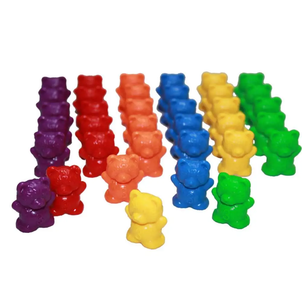 

60Pcs Colorful Bear Shape Counters Toy Counting Numbers Classroom Teaching Aids Montessori Educational Learning Materials