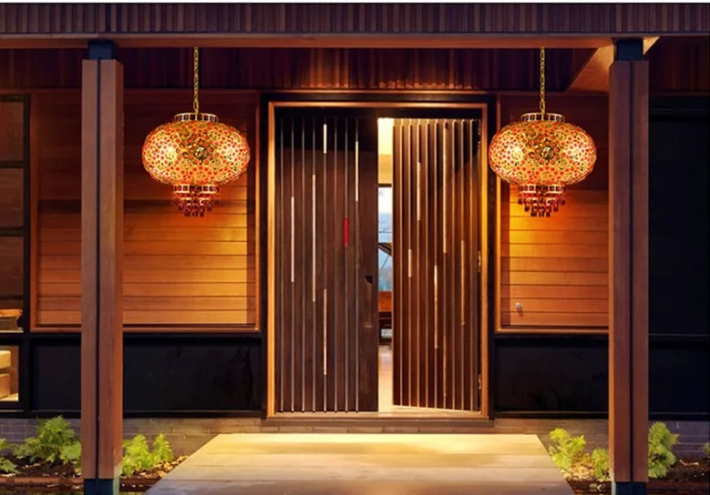 Новый китайский Хрустальный подвесной светильник женитьба Красочный