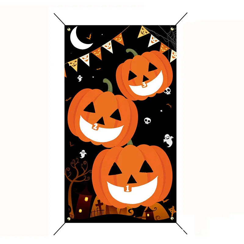

Halloween Pumpkin Game Hanging Flag Hanging Painting Thanksgiving Christmas Hanging Flag Background Wall Decoration