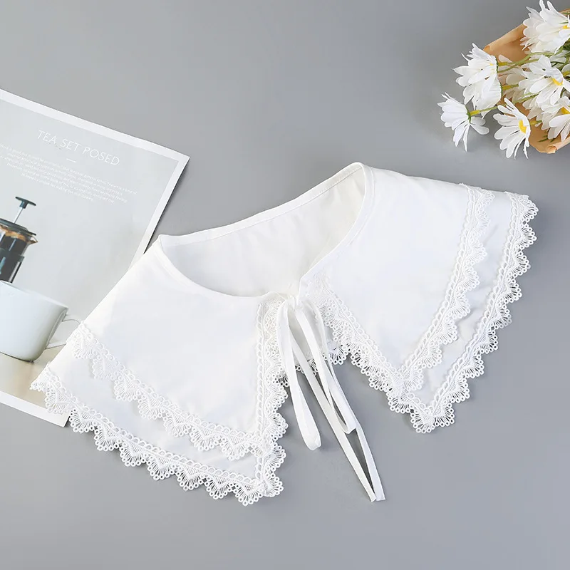 

Fake Collar Scarf for Women Shirt Detachable Collars Sweet Lace White False Collar Faux Col Female Nep Kraagie