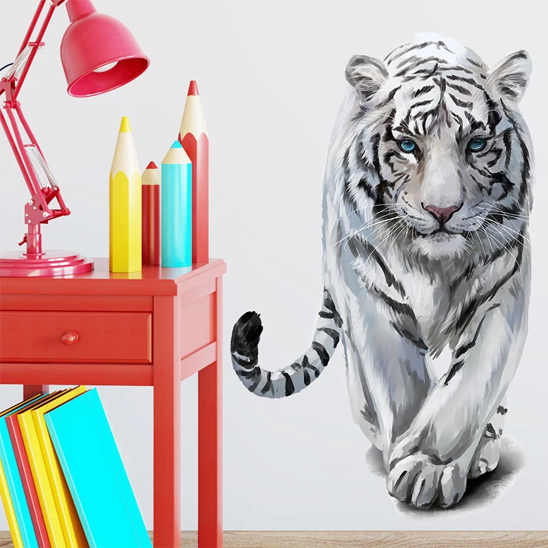 Реалистичная 3D Наклейка на стену с тигром украшение для детской комнаты сделай