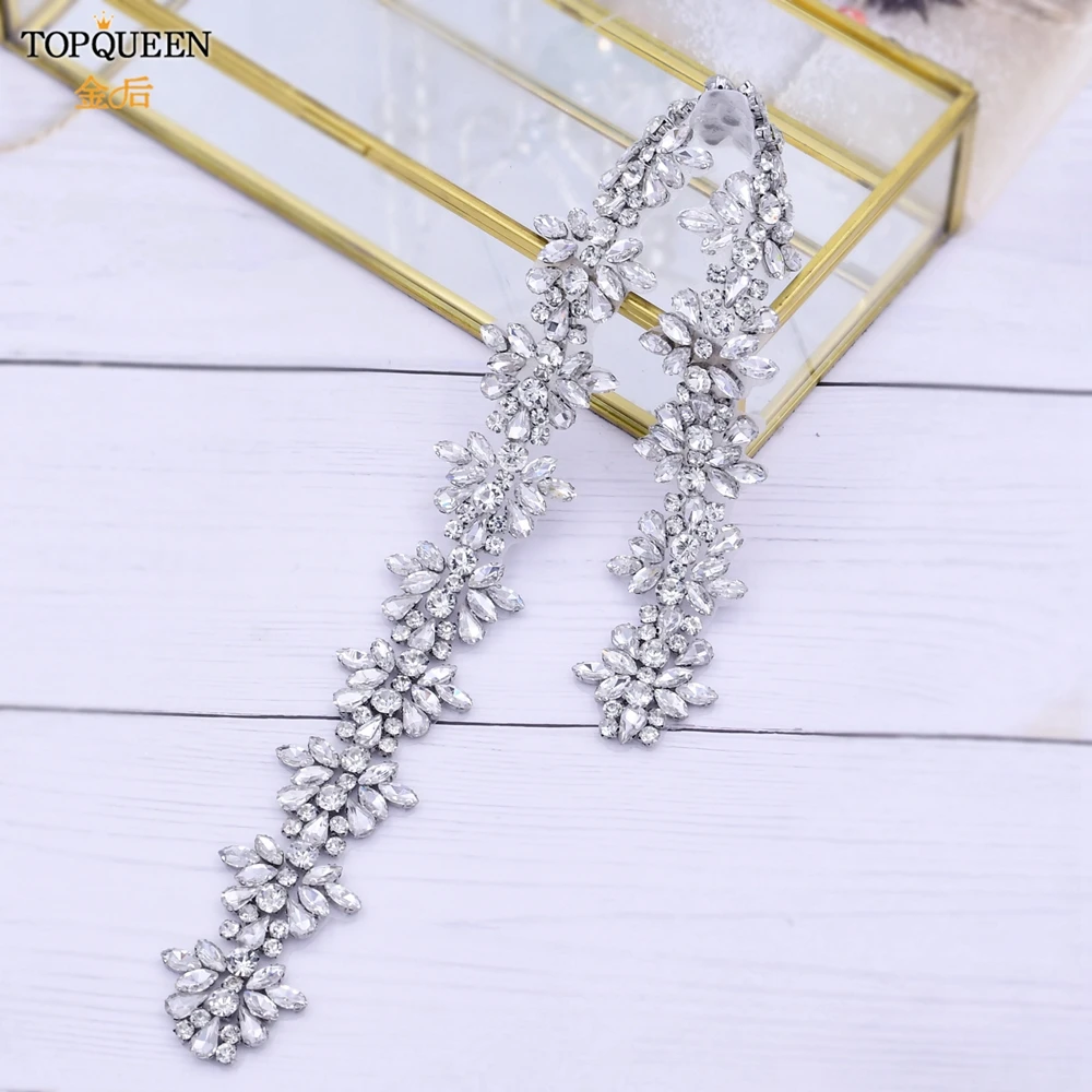 TOPQUEEN S269 женские хрустальные стразы с поясом подружки невесты Вечерние свадебное
