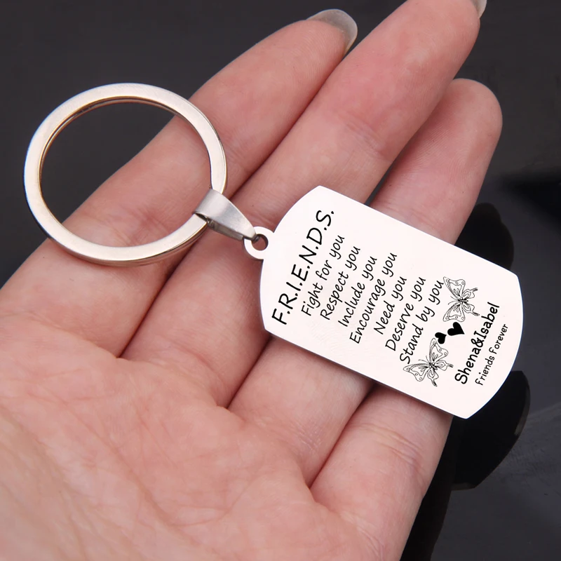Брелок для ключей FLYANGEL Friends Forever с индивидуальным именем лучший брелок друзей