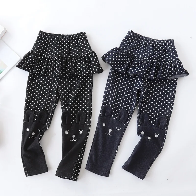 

Брюки хлопковые для девочек 1-8 лет, на весну/осень