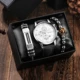 Bracelet Watch Gift Set for Man Leather Quartz Watch with Calendar Dial Men's Black Elastic Chains Anniversary Gift to Husband Other Image