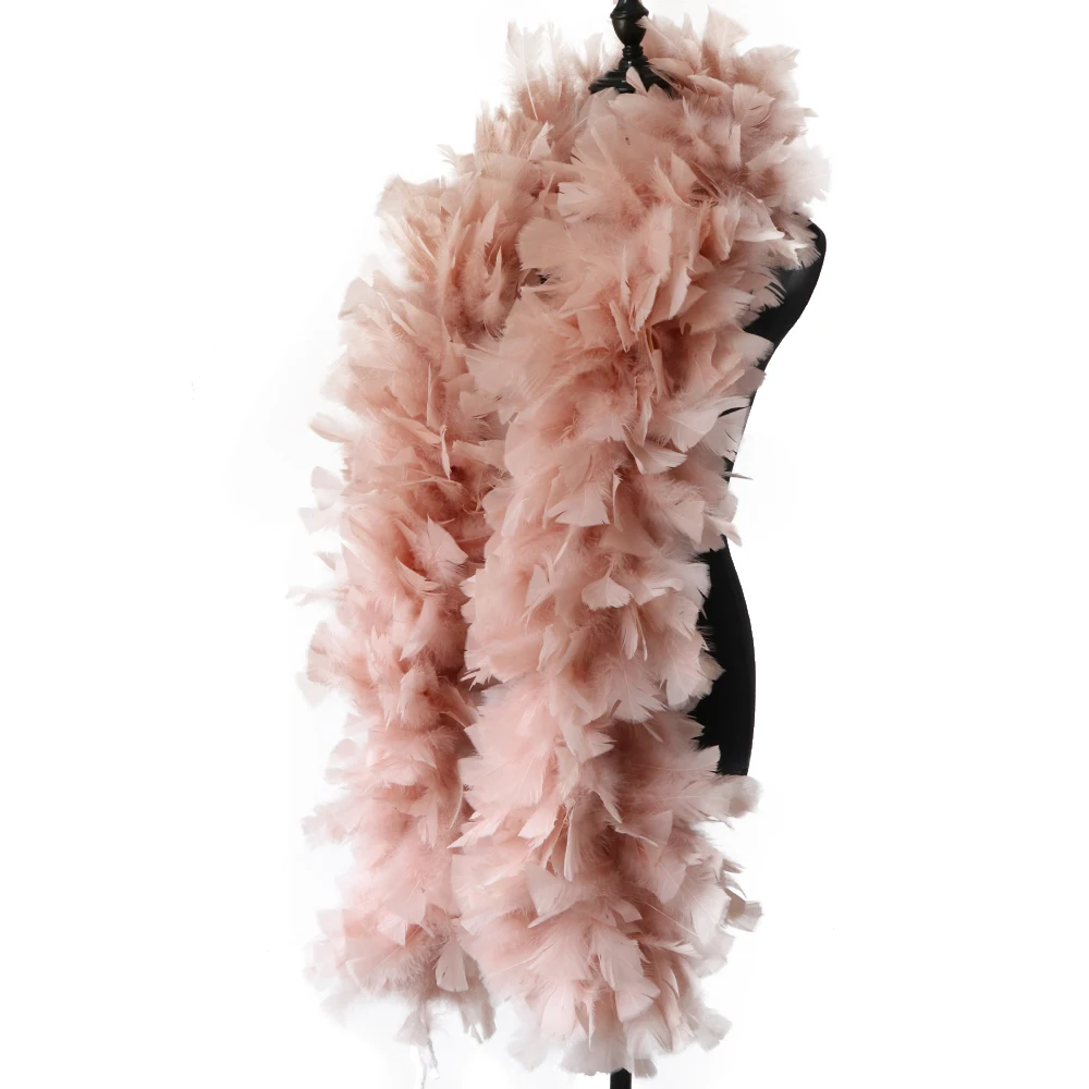 

2 Meters Brown Turkey Feather Boa Big Fluffy Marabou Feathers Scarf For Cosplay 200g Costume Clothing Decoration Plume Boas