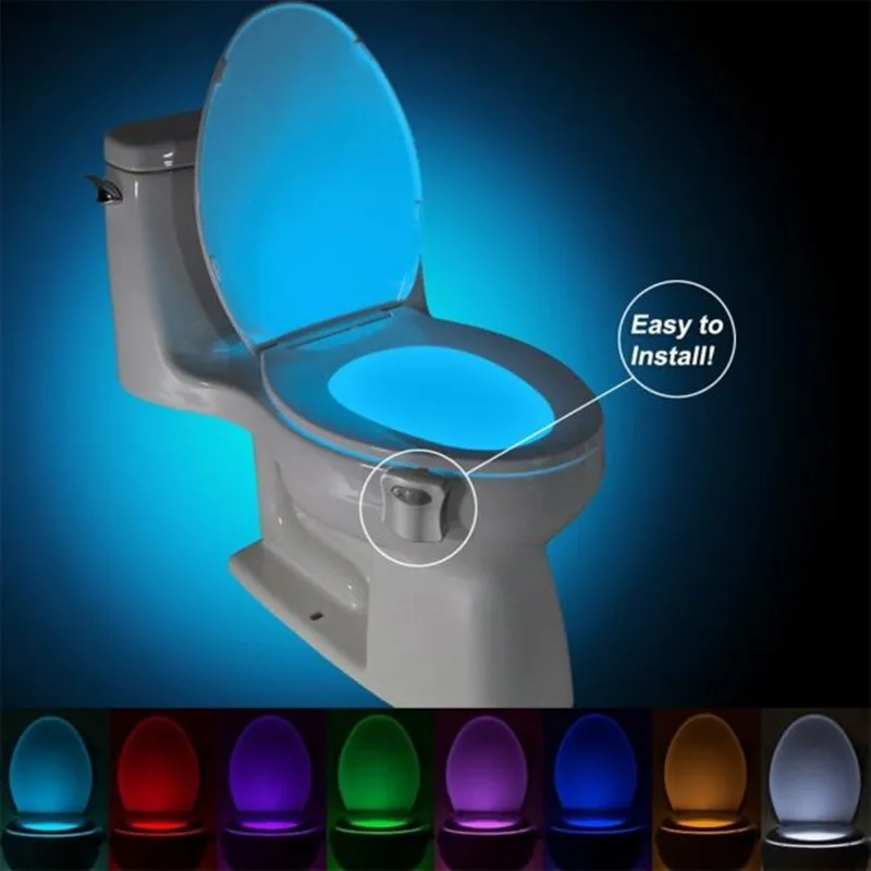 

Toilet Seat Motion Sensor Lights LED Night Light 16 Colors Waterproof Backlight For Toilet Bowl Decorative Lamp WC Toilet Light
