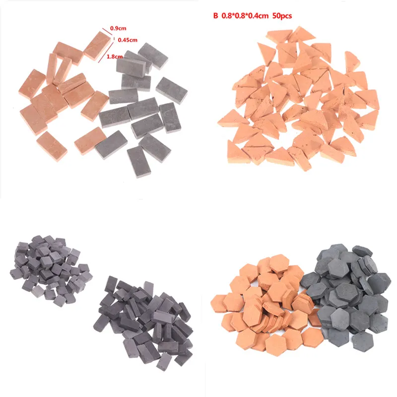 

40/50/70 шт. 1/16 миниатюрный моделирования кирпич DIY миниатюрная кирпич Дети пейзажа строительные игрушки Имитационное моделирование кирпич