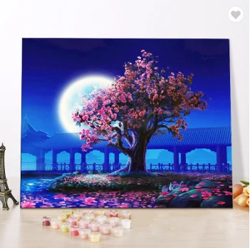 Peach Pavilion DIY easy Painting By Numbers Kits abstract diy color paint by number kits oil painting set Art Crafts | Дом и сад