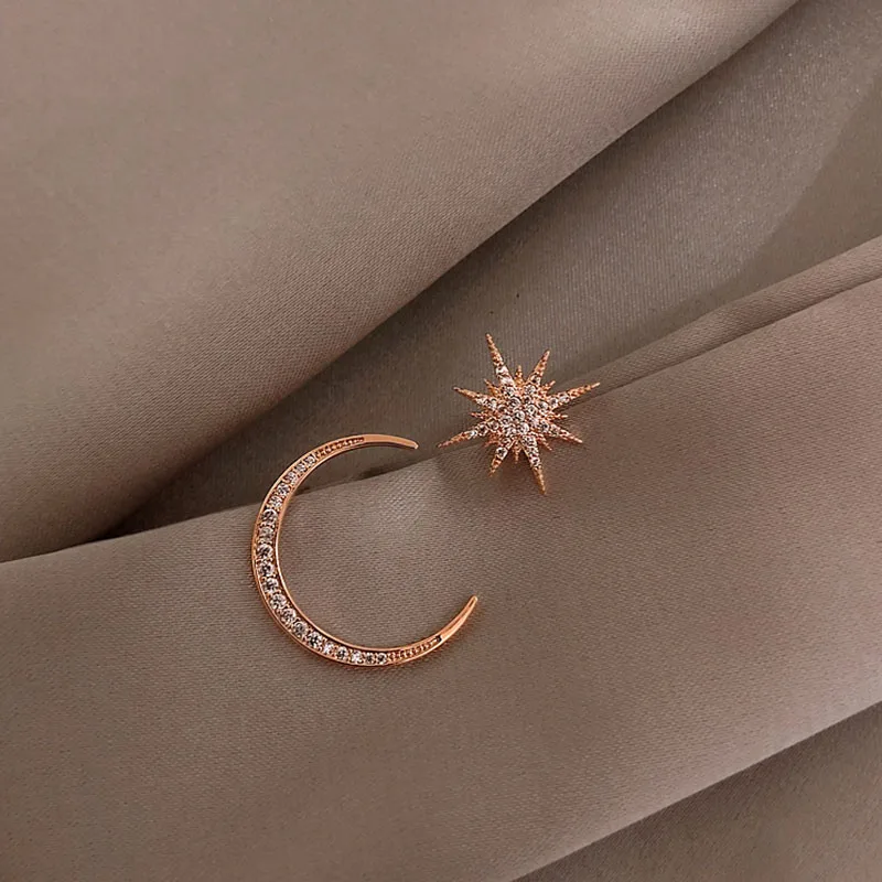 Новинка 2020 асимметричные модные Ушные Кольца в Корейском стиле со звездой и