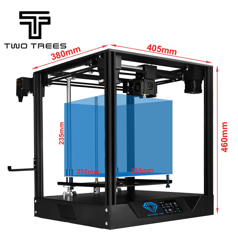 3D принтер Twotrees Corexy Sapphire Y Pro с Экструдером BMG Полноцветный сенсорный экран функция