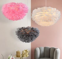 new featherpendant light for living room nordic creative art warm and romantic hanging lamp for bedroom children room fixtures
