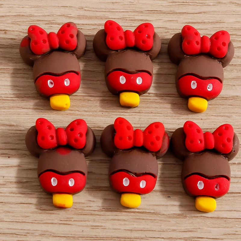 

10pcs Cute Resin Bowknot Popsicle Flatback Cabochon Scrapbook for Jewelry Making DIY Handmade Hairpin Brooch Crafts Accessories