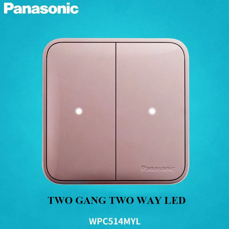 Настенный светильник Panasonic, настенный выключатель, домашний переключатель, случайный щелчок, ВКЛ./ВЫКЛ., настенный светильник, переключатель, полный сброс, структура, светодиодный индикатор - Color: TWO GANG TWO WAY