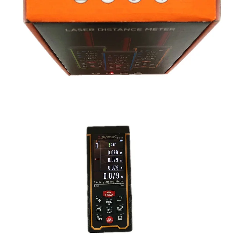 Лазер SNDWAY дальномер лазерный цифровая Лента USB цветной дисплей перезаряжаемая 70M