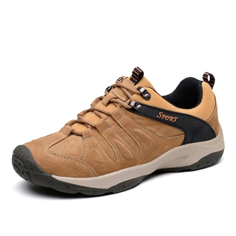 Осенне-зимние ботинки Качество натуральная кожа мужские повседневные кроссовки