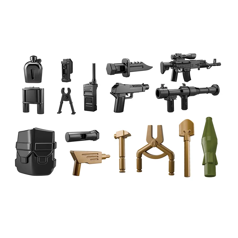 

Military Armored Off-road car WW2 Weapon accessories Vehicle Building Blocks SWAT Soldier action figure Bricks Toys for boy