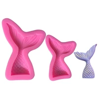 1 pcs silicone mold mermaid tail conch patten gum paste chocolate fondant cake molds candy molds party cupcake decorating tools