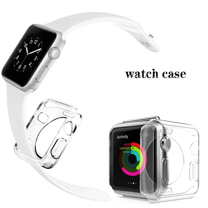 Прозрачный мягкий чехол для часов apple watch 38 мм универсальный протектор iwatch series 3 2 1