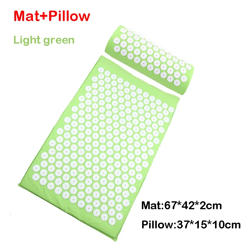 L green Mat Pillow Снятие Стресса боль Массажер для йоги коврик естественное облегчение стресс напряжение массаж тела Подушка акупрессура коврик - Цвет: L green Mat Pillow