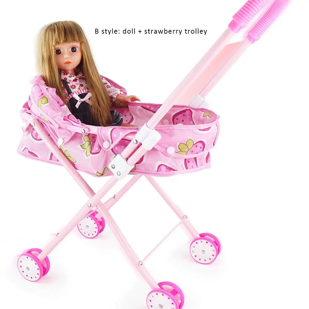 Складная железная тележка для кукол маленькие детские развивающие игрушки