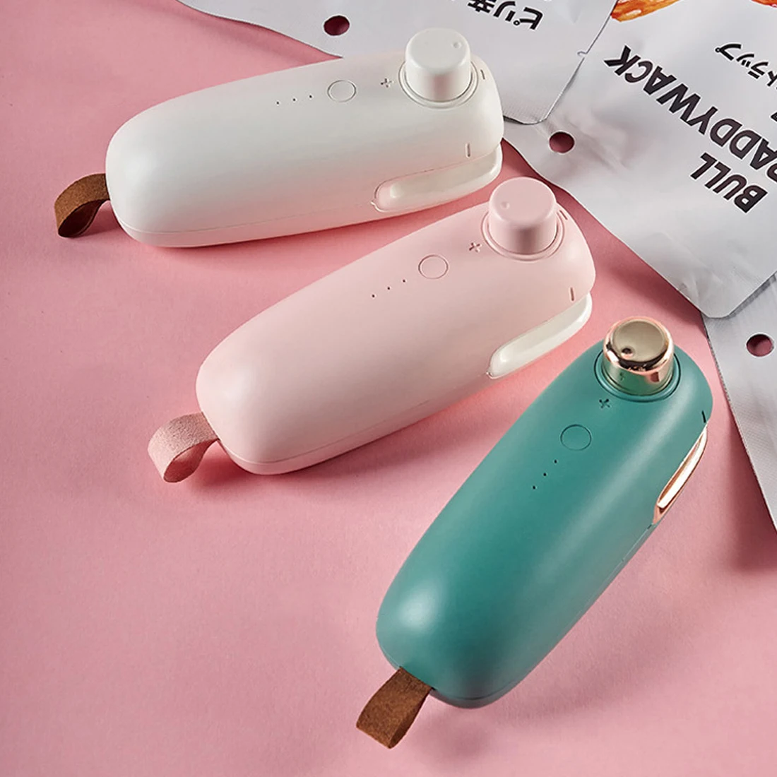 

USB Mini Sealer Home Sealing Machine Portable Heating Plastic Packaging Machine Vacuum Food Sealer Kitchen Storage Bag Clips