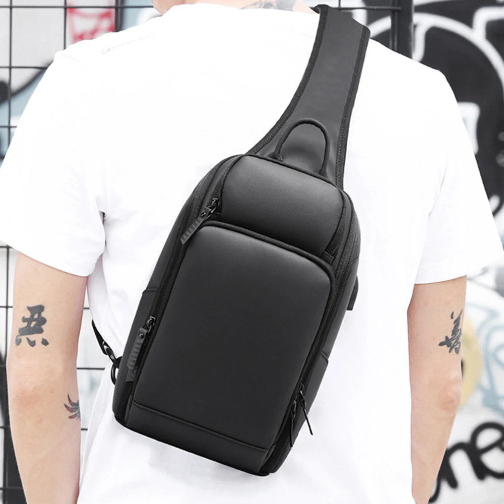 

Open Men Oxford Waterproof Multifunction Shoulder Bag Crossbody Bags Pack Travel Messenger Chest Bag for Male 2020