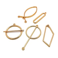 round ear drop k gold plated pendant necklace charms earring accessories jewelry finding making diy material 6pcs