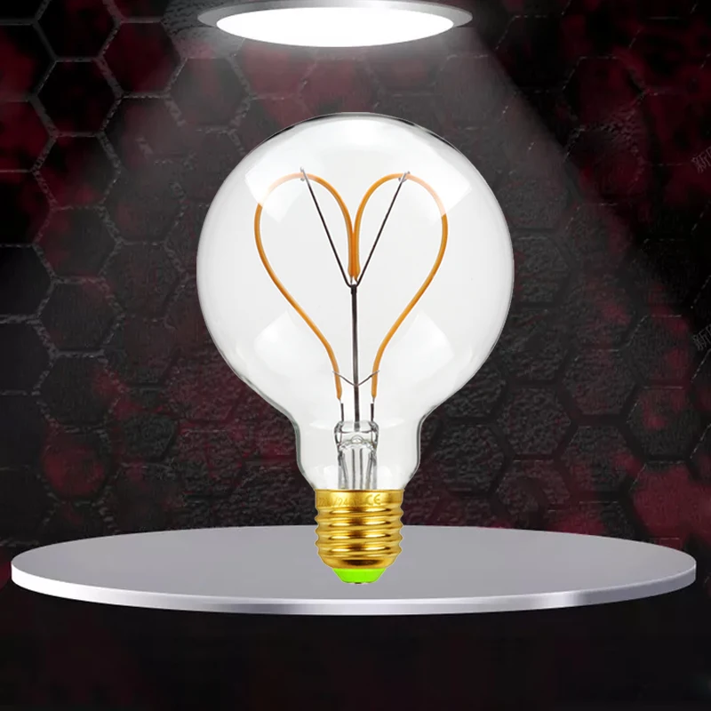 

Bulb G95 Love Antique Bulb Led Light Dimming Flexible Filament Light 110V 220V 4W E27 Indoor Garden Decoration Bulbs