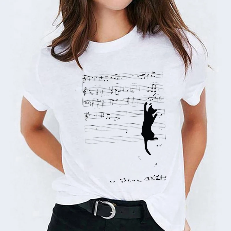 

Graphic T Shirt for Women Cat Cartoon Casual Animal Cute Trend 90s Print Lady T-shirts Top Womens Ladies Female Tee T-Shirt