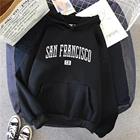 Сан-Франциско, Калифорния, винтажные городские принты, мужские модные толстовки большого размера с капюшоном, повседневная флисовая толстовка, осенний мягкий теплый пуловер унисекс
