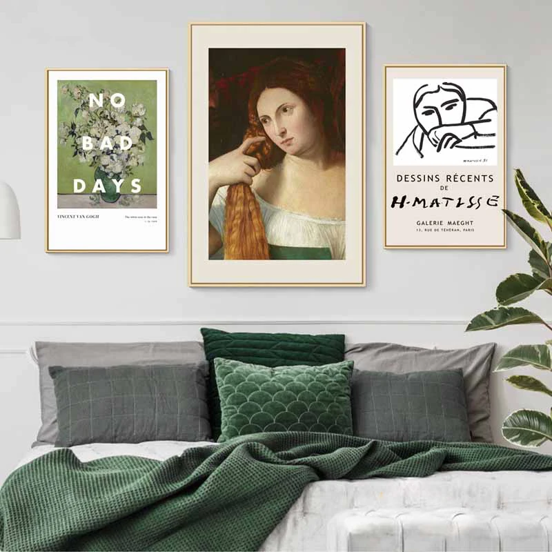 Художественная простая модная декоративная картина на холсте в стиле ретро с