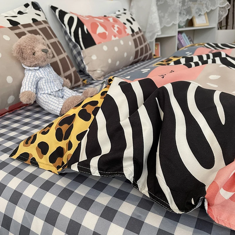 

Home Textile Bedding Set 3/4 Pcs Nordic Euro Duvet Cover With Flat Sheet Bed Linen 220x240 2 people Single Queen King 150*200cm