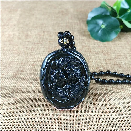 Сертифицированный китайский натуральный черный зеленый нефрит Золотая рыбка