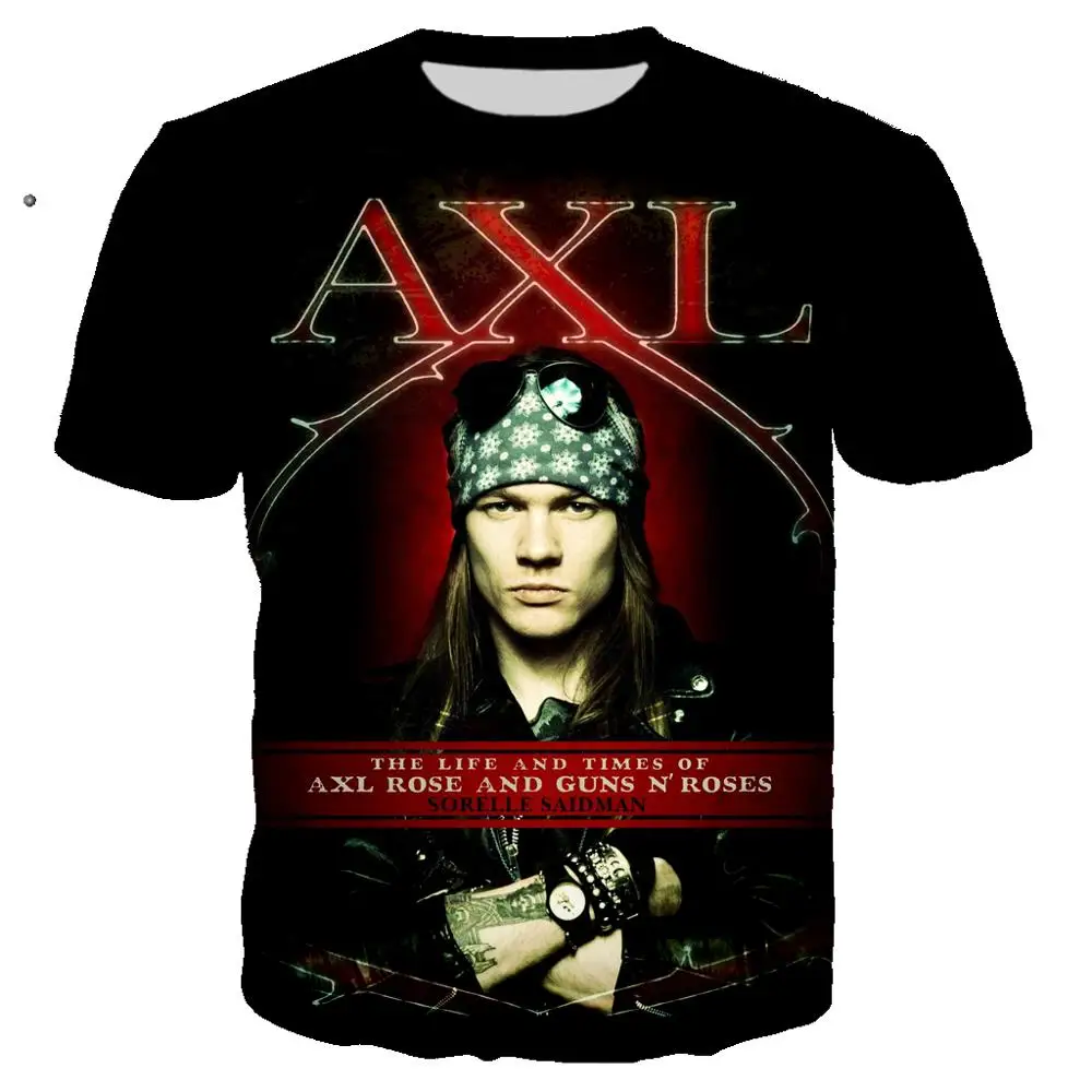 Объёмный рисунок (3D принт) Guns N' Roses Группа Футболка Axl футболка с розами в стиле