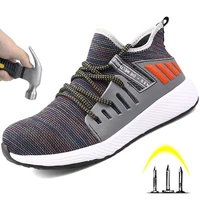 summer safety tennis work boots male steel head safety shoes work start light work single mesh puncture selling