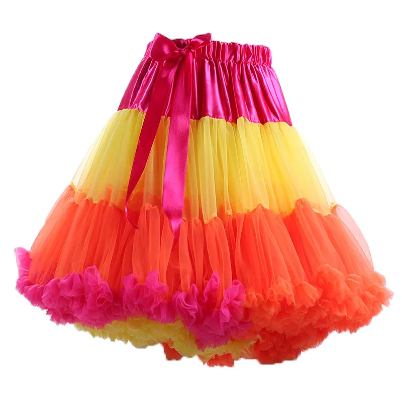FOLOBE/розовая и фиолетовая фатиновая юбка Винтажные юбки пачки Женская для