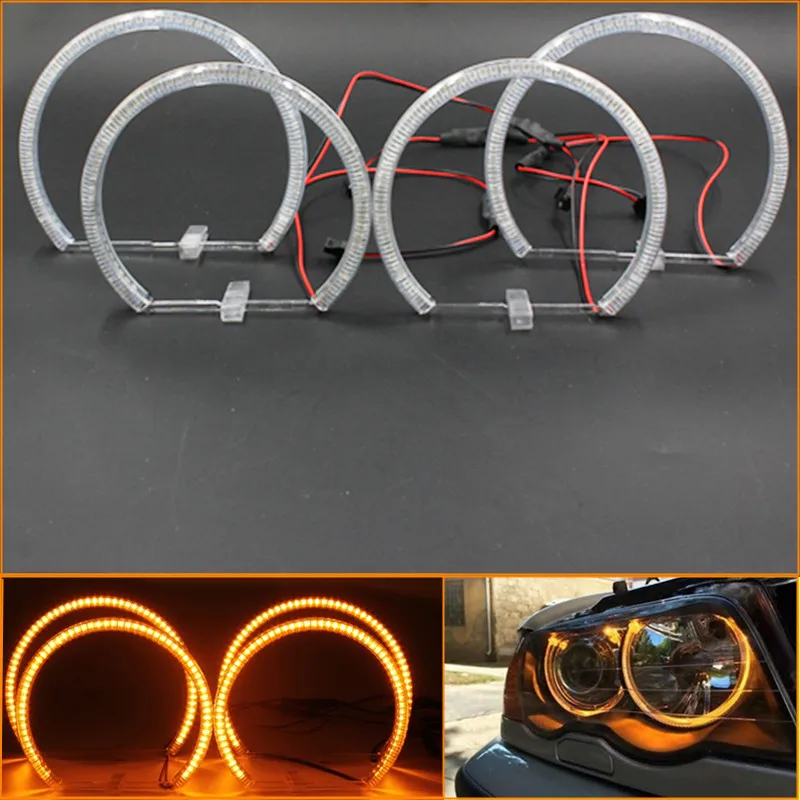 

Rockeybright 131 мм + 146 мм 60SMD светодиодсветодиодный глаза ангела для BMW e46 не-проектор светодиодный льные светодиодные фары комплект гало кольца SMD светодиодсветодиодный глаза ангела