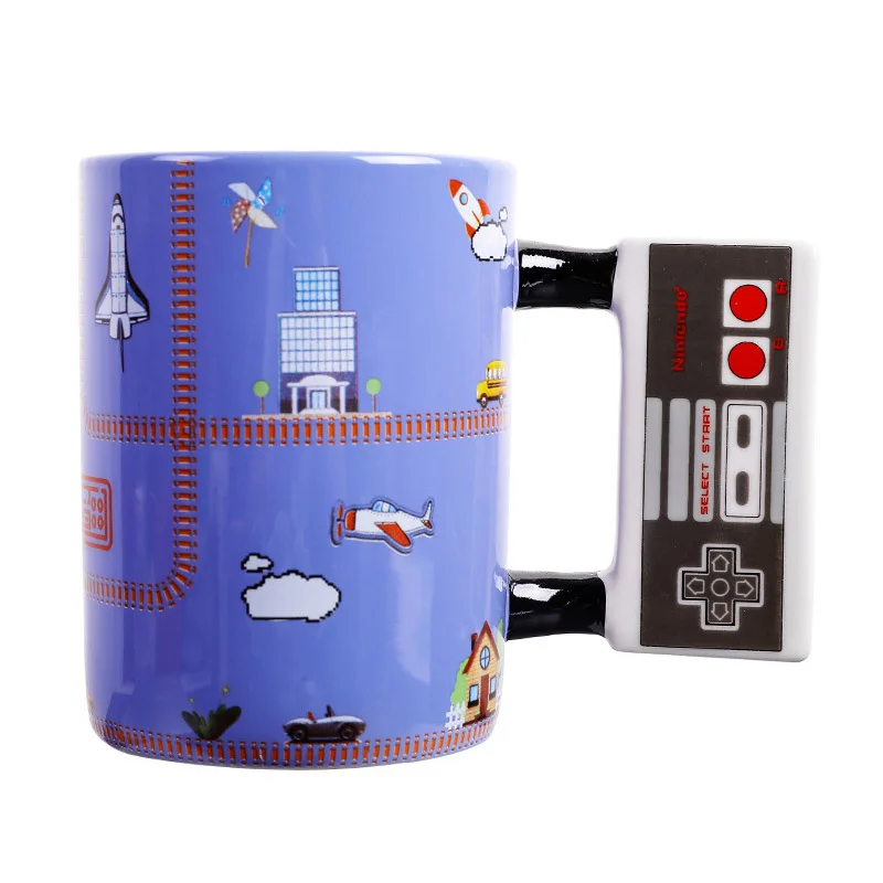

1Pcs New 350mL/400mL/500mL Creative Game Over Coffee Mugs 3D Game Controller Handle Mug Ceramic Cup Milk Tea Mugs Gifts for Boys