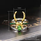 Подарок для мужчин кольцо Loki модные ювелирные изделия 3 шт. в 1 зеленый камень игры фильмы одинаковые реквизиты кольца вечерние