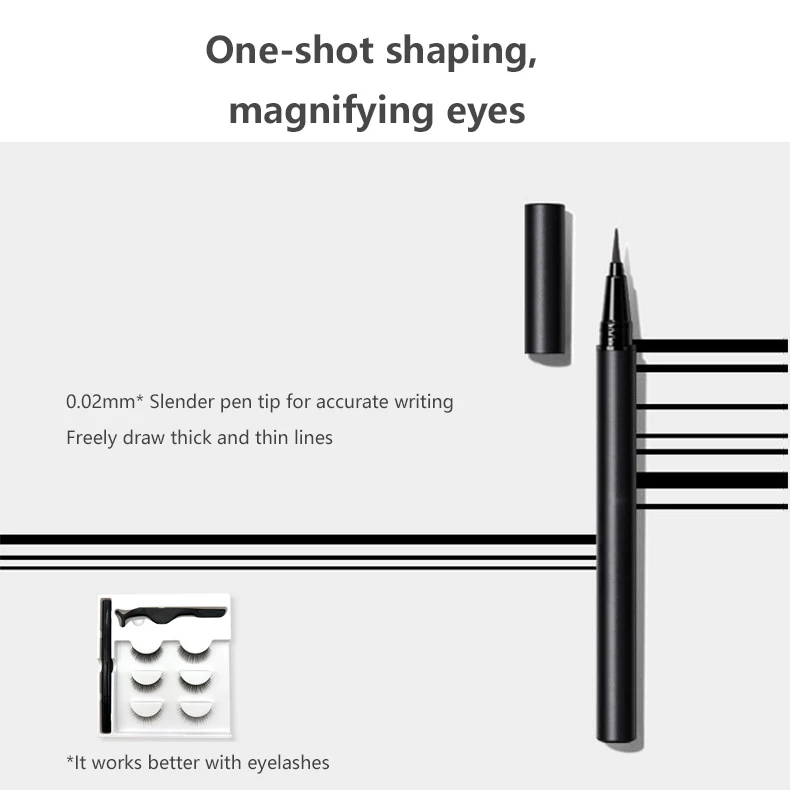

3 Pairs Magnetic Eyelashes Waterproof Sweatproof Long-lasting Reusable False Eyelashes Makeup Set Magnetic Eyelashes Cosmetics