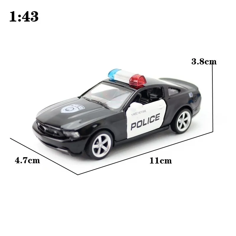 Масштаб 1:43 литая Игрушечная модель автомобиля Форд Мустанг GT супер полиция