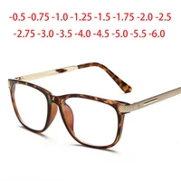 big frame square myopia lens women diopter eyeglasses metal gold frame nearsighted glasses prescription 0 0 5 0 75 to 6 0