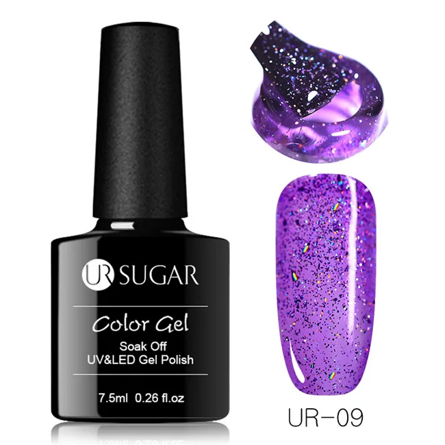 Ur Sugar 7,5 мл голографический Блестящий Гель-лак для ногтей Блестящий УФ-гель лак Радужный лазер отмачиваемый УФ гель для ногтей - Цвет: Jelly 9