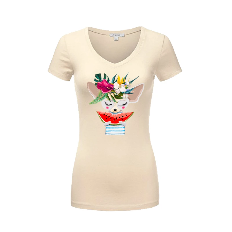 Футболка джинсы патчи утюжок на лисице едят раньше для одежды теплопередача