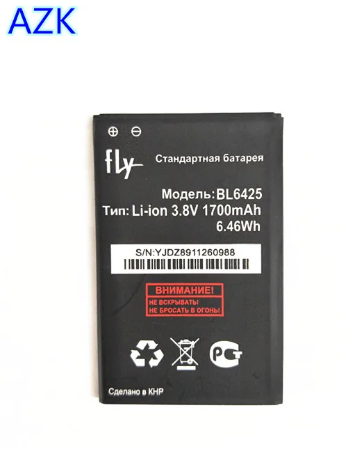 АЗК высокое качество 3 8 V 1700 мА/ч BL6425 BL 6425 Li Ion Батарея для fly fs454 fs 454 Nimbus смарт