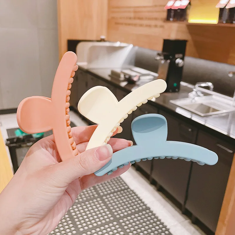 

Candy Colors Matte Hair Crab for Women Clamp Back Head Hairpins French Shark Hair Clips Bath Makeup Korea Hair Accessories